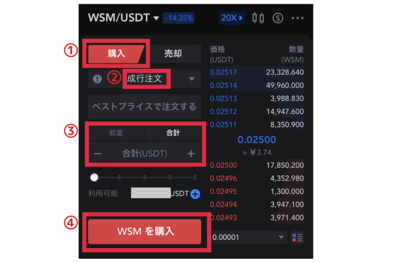仮想通貨 WSM 買い方